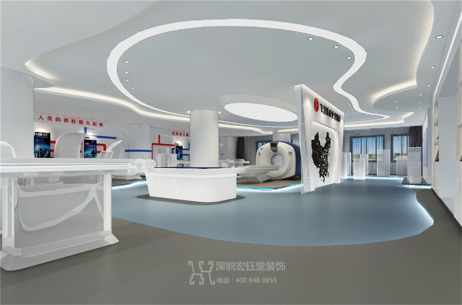 郑州办公展厅装修设计效果图-飞龙医疗展厅-宏钰堂装饰案例