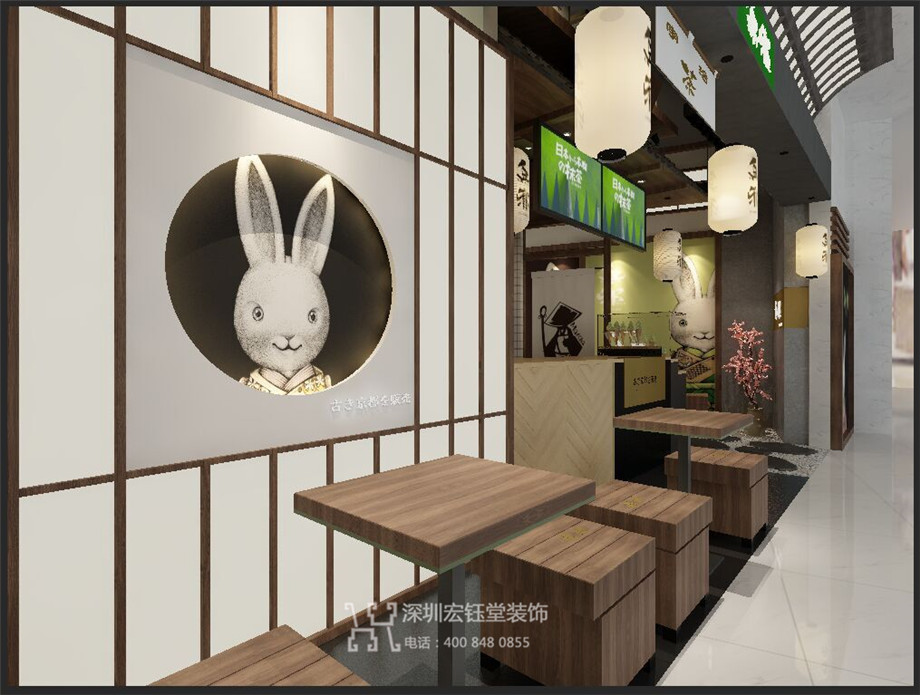 无邪抹茶郑州店装修设计方案-甜品餐饮店案例-宏钰堂装饰郑州分公司