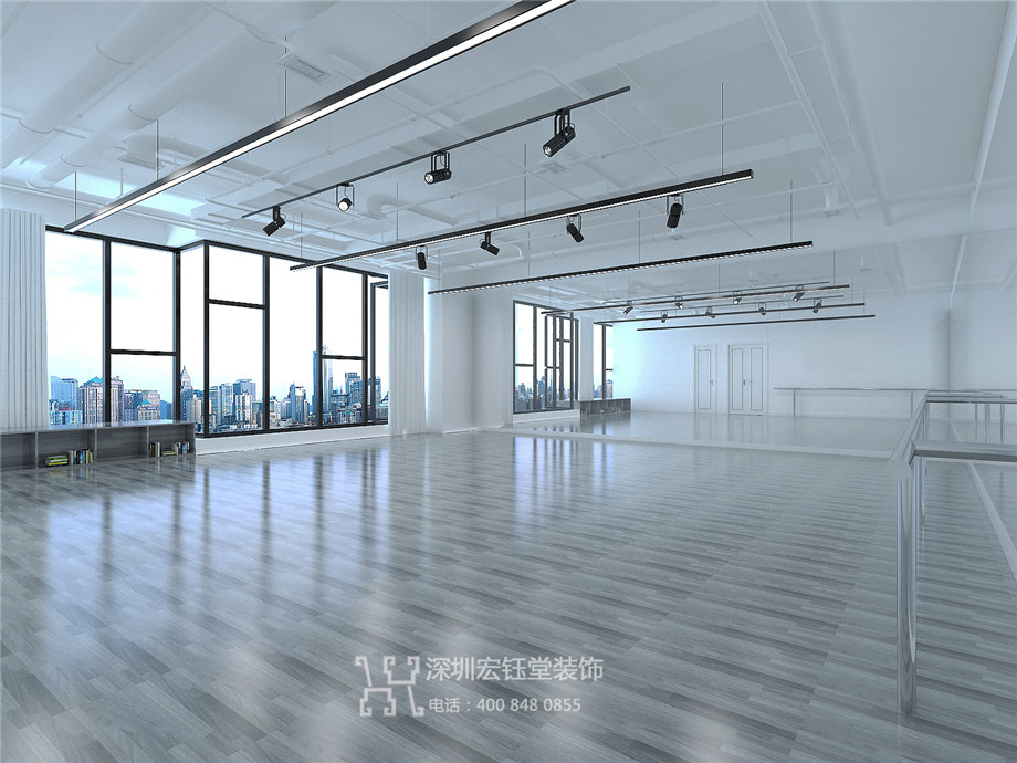 郑州Dance少儿语言舞蹈培训装修设计案例-舞蹈教室效果图