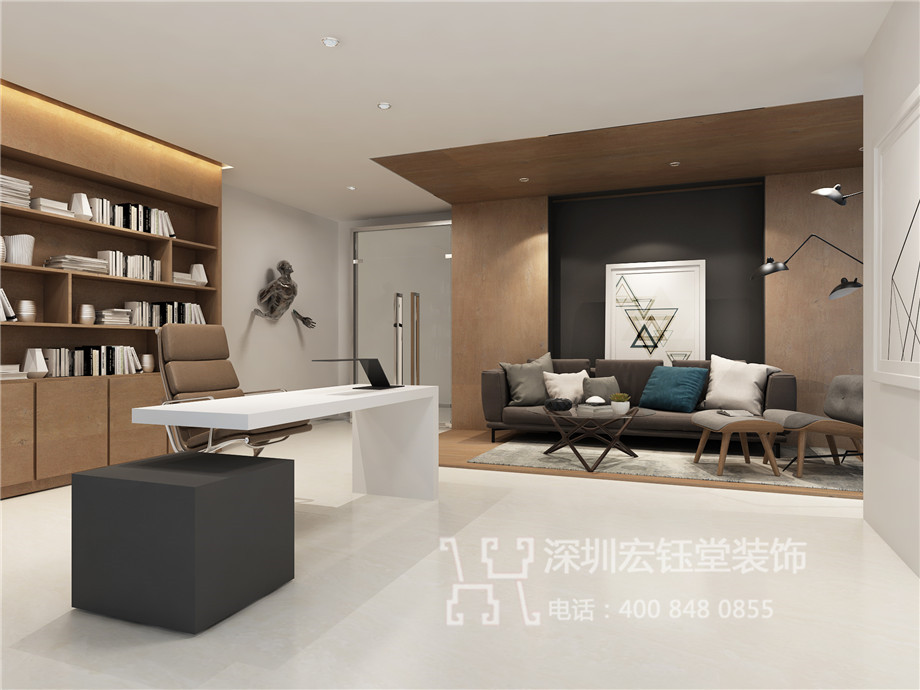 郑州办公室装修设计-河南凸凹房地产公司办公室装修设计图