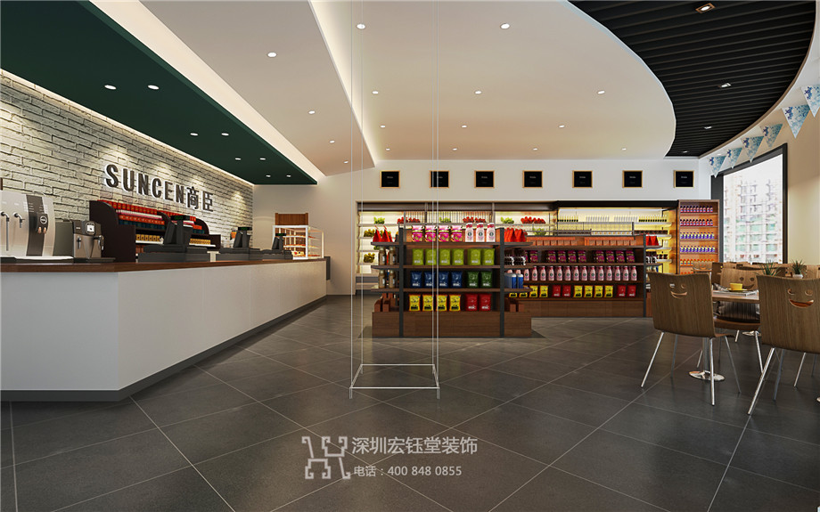 郑州商臣连锁便利店曼哈顿店面装修设计效果图