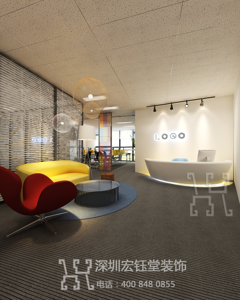 郑州千玺广场VR科技公司办公室装修设计效果图