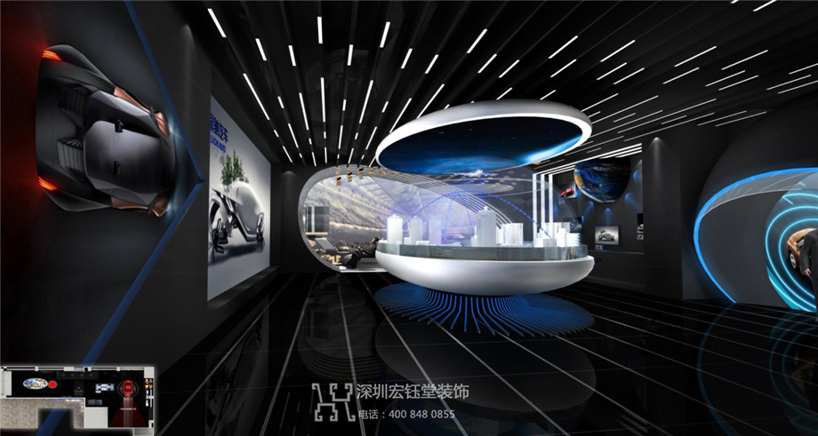 绿驰汽车集团绿色能源汽车展厅装修设计效果图