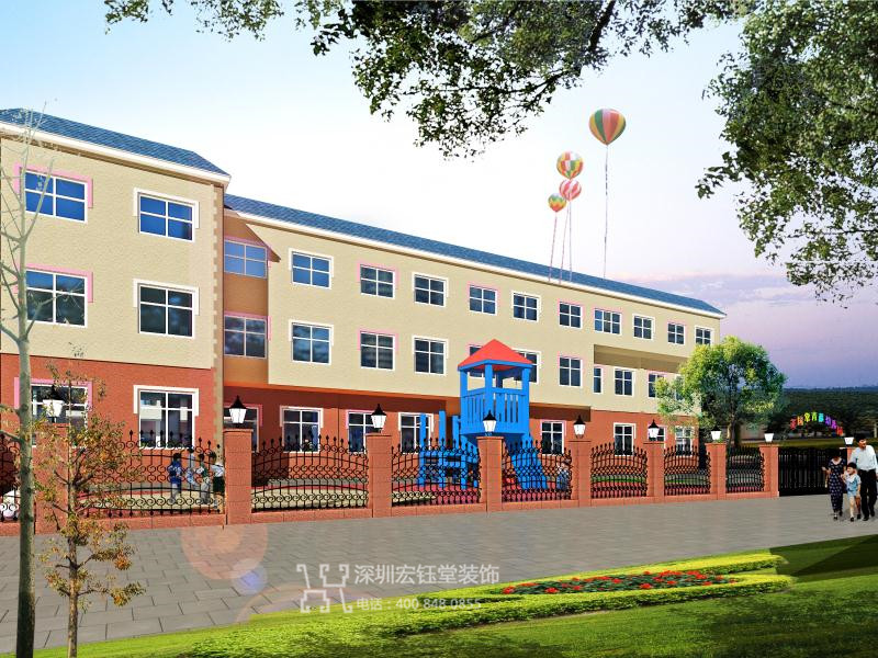 郑州美国艾利特高端幼儿园建筑外观装修设计效果图