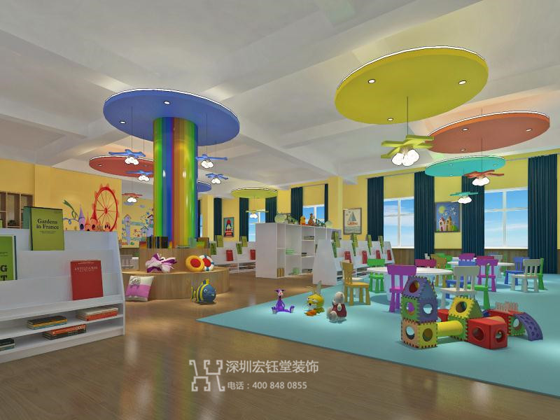 郑州美国艾利特高端幼儿园彩虹教室装修设计效果图