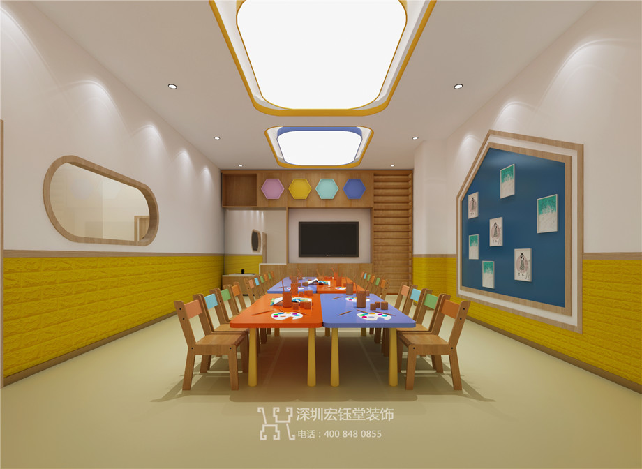 郑州连锁少儿艺术培训学校美术教室装修案例