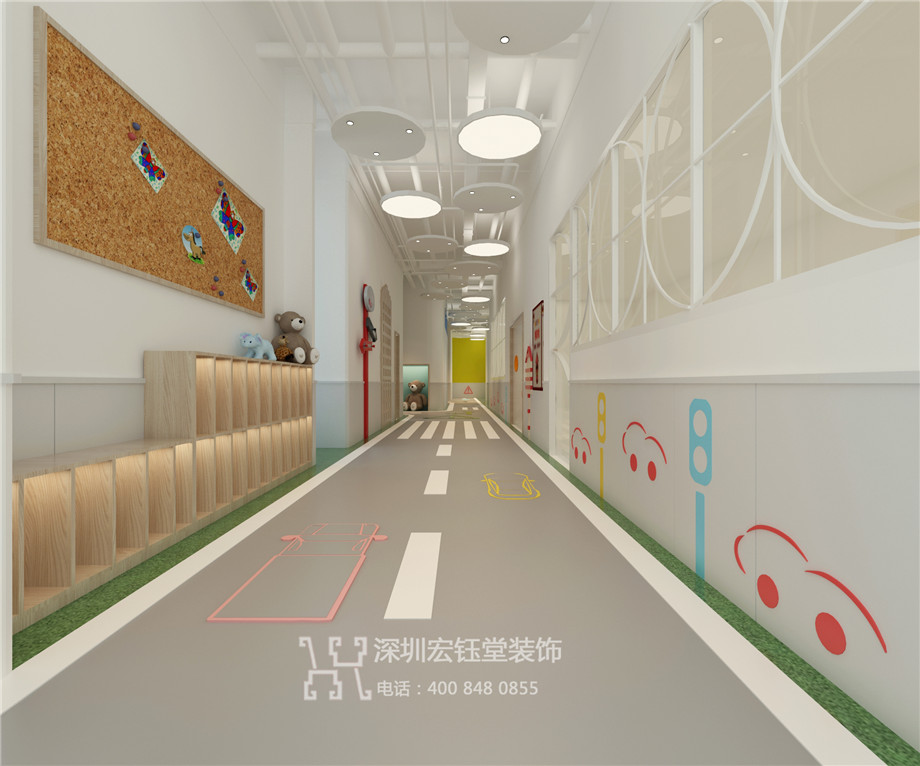 郑州蓝亭贝树幼儿园装修设计效果图-走廊设计方案