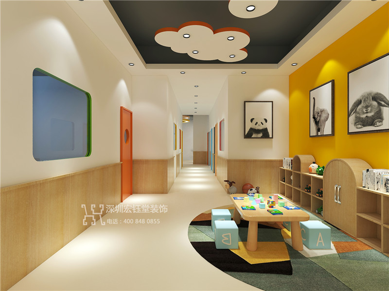 郑州3Q儿童商学院培训机构走廊设计效果图