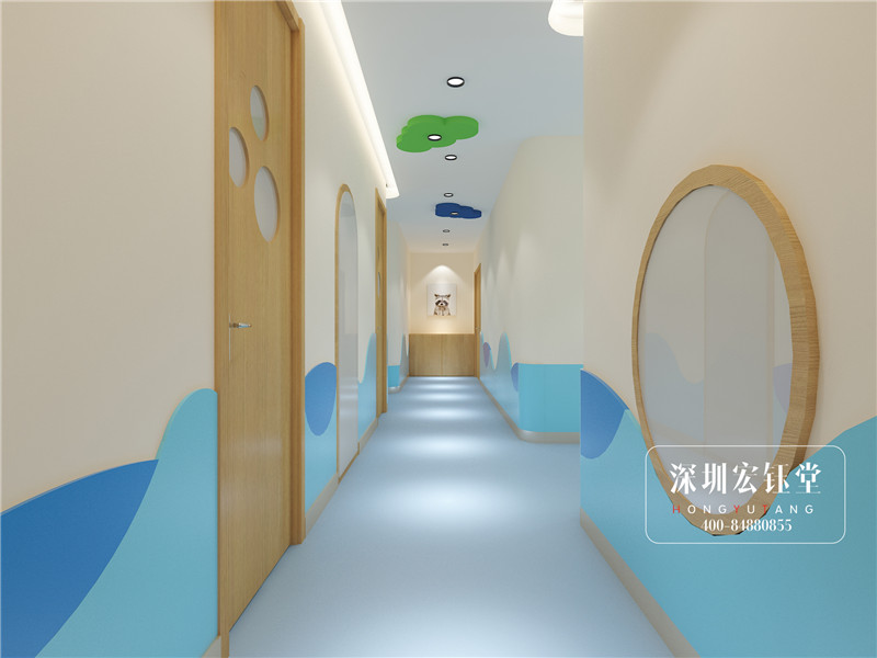 艺学堂少儿艺术培训学校走廊方案实景图