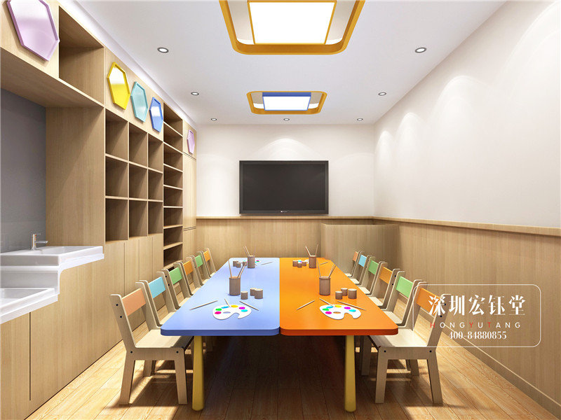 艺学堂少儿艺术培训学校教室案例效果图