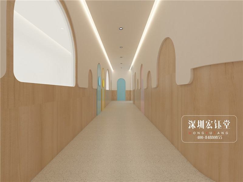 郑州维贝尼连锁早教走廊装修设计效果图