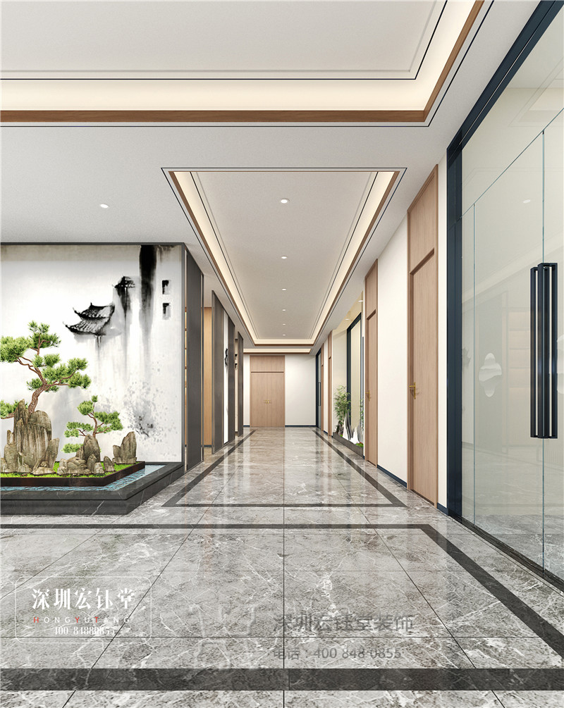 北京铭久鸿河南分公司办公楼大厅装修设计方案